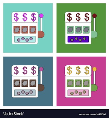Flat icon design collection casino slot machine vector image