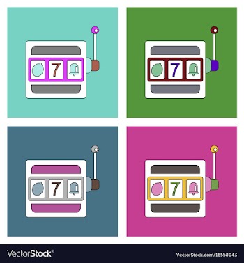 Flat icon design collection casino slot machine vector image