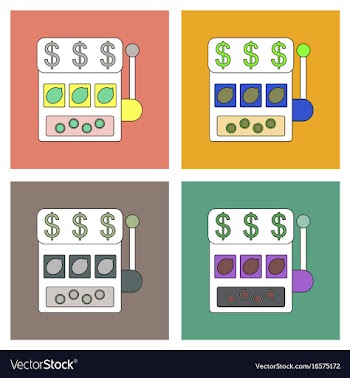 Flat icon design collection casino slot machine vector image