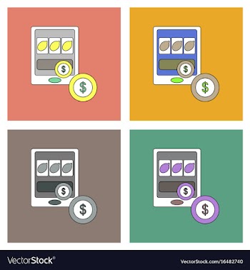 Flat icon design collection casino slotmachine vector image