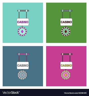 Flat icon design collection casino street banner vector image