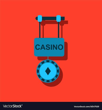 Flat icon design collection casino street banner vector image