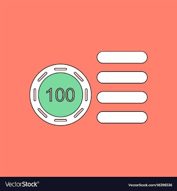 Flat icon design collection casino stuff chip vector image