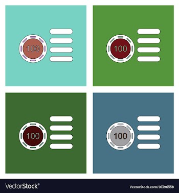Flat icon design collection casino stuff chip vector image