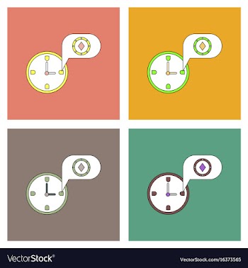 Flat icon design collection casino stuff time vector image
