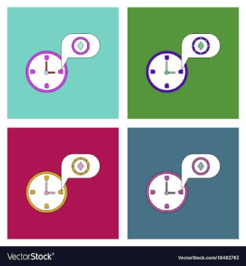 Flat icon design collection casino stuff time vector image