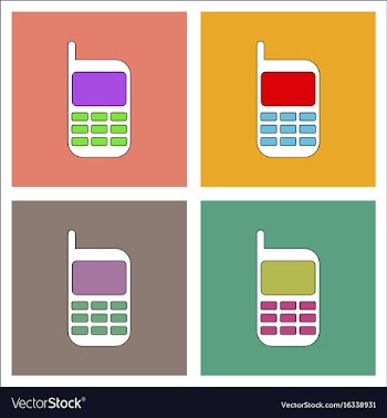 Flat icon design collection cellphone silhouette vector image