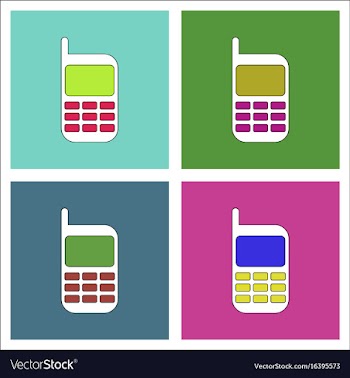 Flat icon design collection cellphone silhouette vector image