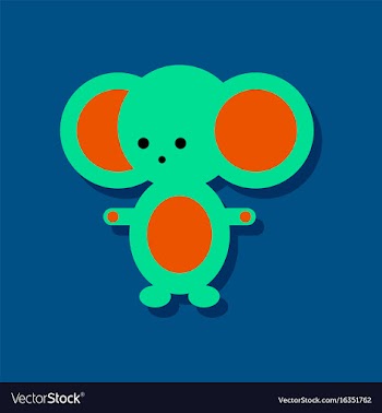 Flat icon design collection cheburashka russian vector image
