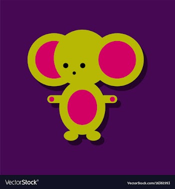 Flat icon design collection cheburashka russian vector image