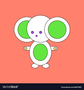 Flat icon design collection cheburashka russian vector image