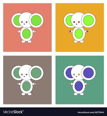 Flat icon design collection cheburashka russian vector image