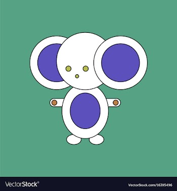 Flat icon design collection cheburashka russian vector image