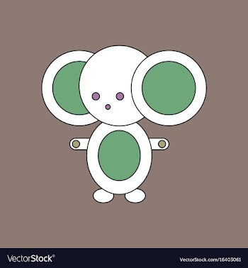Flat icon design collection cheburashka russian vector image