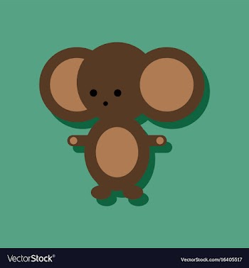 Flat icon design collection cheburashka russian vector image