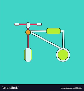 Flat icon design collection children bicycle vector image