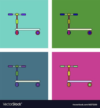 Flat icon design collection children bicycle vector image
