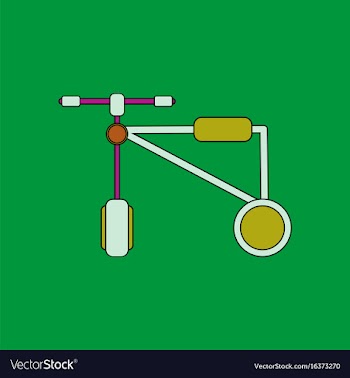 Flat icon design collection children bicycle vector image