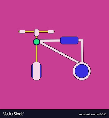 Flat icon design collection children bicycle vector image