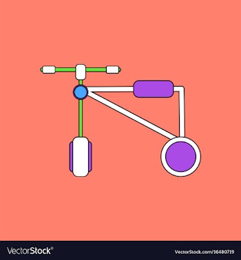 Flat icon design collection children bicycle vector image