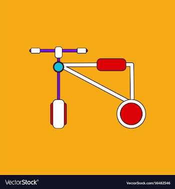Flat icon design collection children bicycle vector image