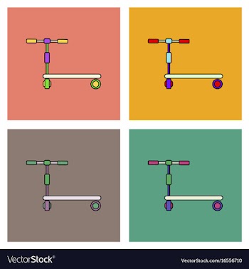 Flat icon design collection children bicycle vector image