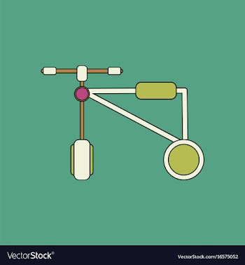 Flat icon design collection children bicycle vector image