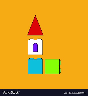 Flat icon design collection children constructor vector image
