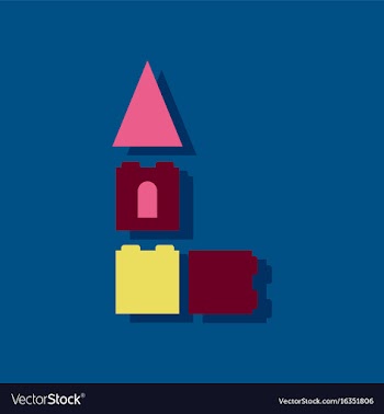Flat icon design collection children constructor vector image