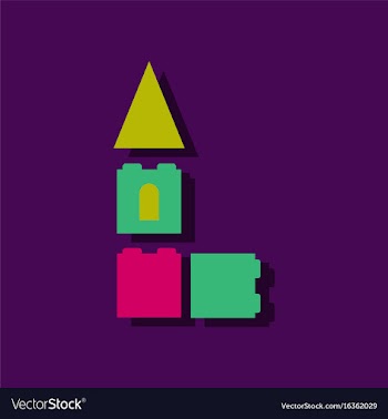 Flat icon design collection children constructor vector image