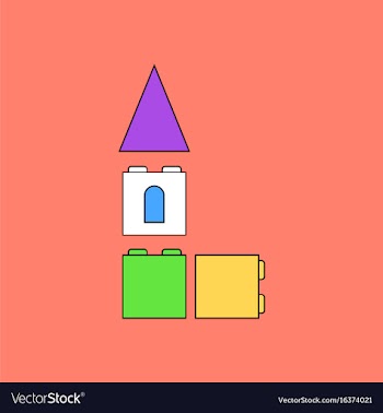 Flat icon design collection children constructor vector image