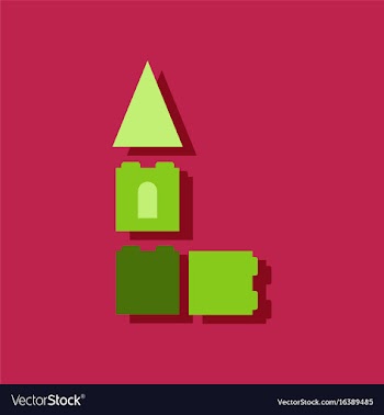 Flat icon design collection children constructor vector image