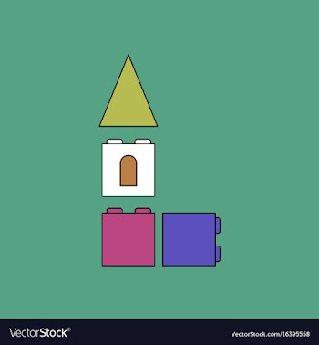 Flat icon design collection children constructor vector image