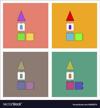 Flat icon design collection children constructor vector image