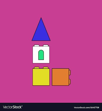 Flat icon design collection children constructor vector image