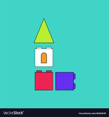 Flat icon design collection children constructor vector image