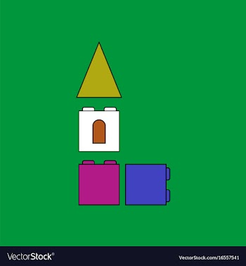 Flat icon design collection children constructor vector image
