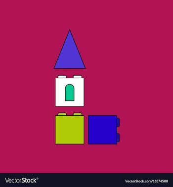 Flat icon design collection children constructor vector image