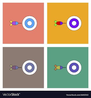 Flat icon design collection children darts vector image