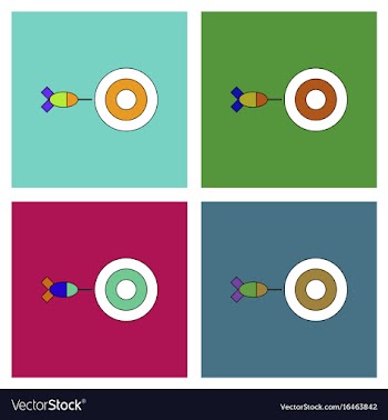 Flat icon design collection children darts vector image