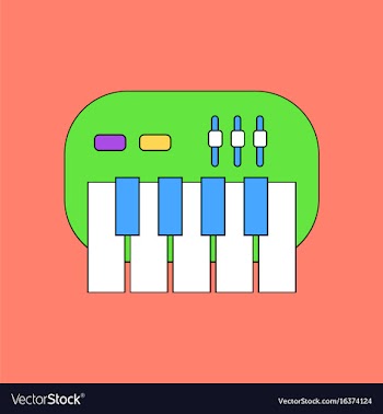 Flat icon design collection children musical vector image