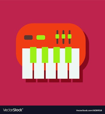 Flat icon design collection children musical vector image