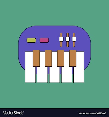 Flat icon design collection children musical vector image