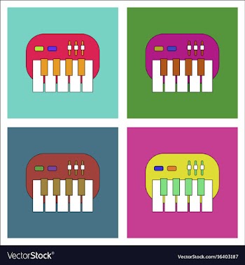 Flat icon design collection children musical vector image