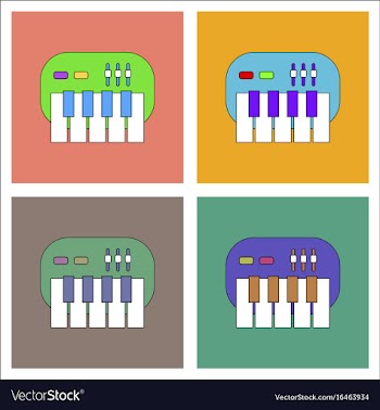 Flat icon design collection children musical vector image