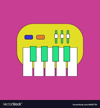 Flat icon design collection children musical vector image