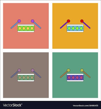 Flat icon design collection children musical vector image