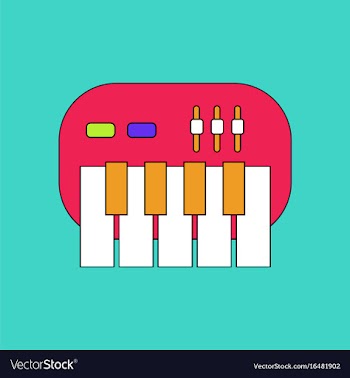 Flat icon design collection children musical vector image