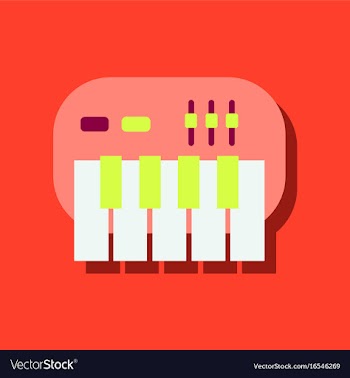 Flat icon design collection children musical vector image