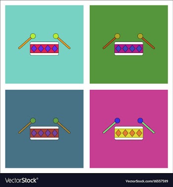 Flat icon design collection children musical vector image